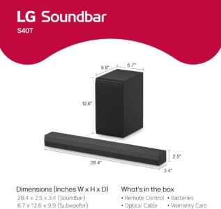 LG Soundbar for TV 2.1 channel S40T