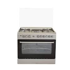 BJS SILVER 60×90 Gas Cooker – 5 Burners, Hot Plate, Wok Burner & Turbo Fan”