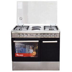 Ramtons RF-498 Free-Standing Cooker – 4 Gas Burners, 2 Electric Plates, 600mm Oven, Stainless Steel