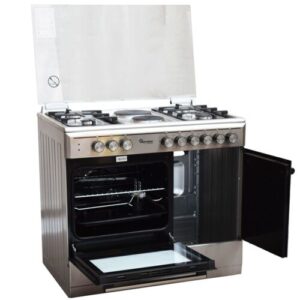 Ramtons RF-498 Free-Standing Cooker – 4 Gas Burners, 2 Electric Plates, 600mm Oven, Stainless Steel
