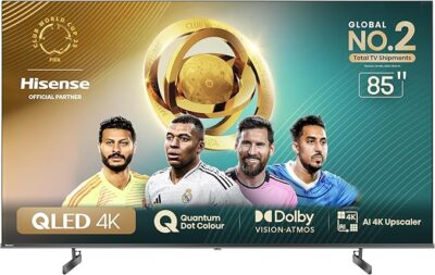 Hisense 85QNKEN 85 Inch QLED 4K Q Series Ultra Smart TV – Dolby Vision, Dolby Atmos & Smart Features
