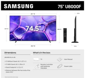 Samsung 75U8000FU 75-Inch Crystal UHD 4K Smart Smart TV in Kenya – Ultra-Slim Design