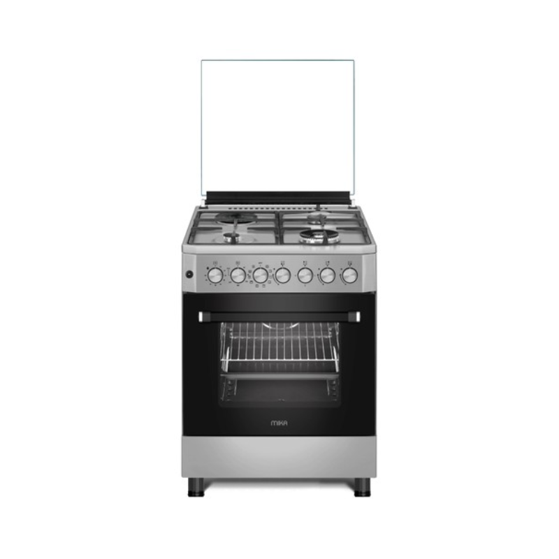 mika MST58U31E3SLEM COOKER Mika MST58U31E3SLEM 58×58 Silver Gas Cooker – 3 Gas Burners + 1 Electric Plate with Oven